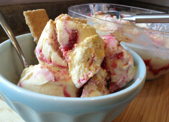 Raspberry Cheesecake Ice Cream - Flouring Kitchen