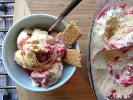 Raspberry Cheesecake Ice Cream - Flouring Kitchen