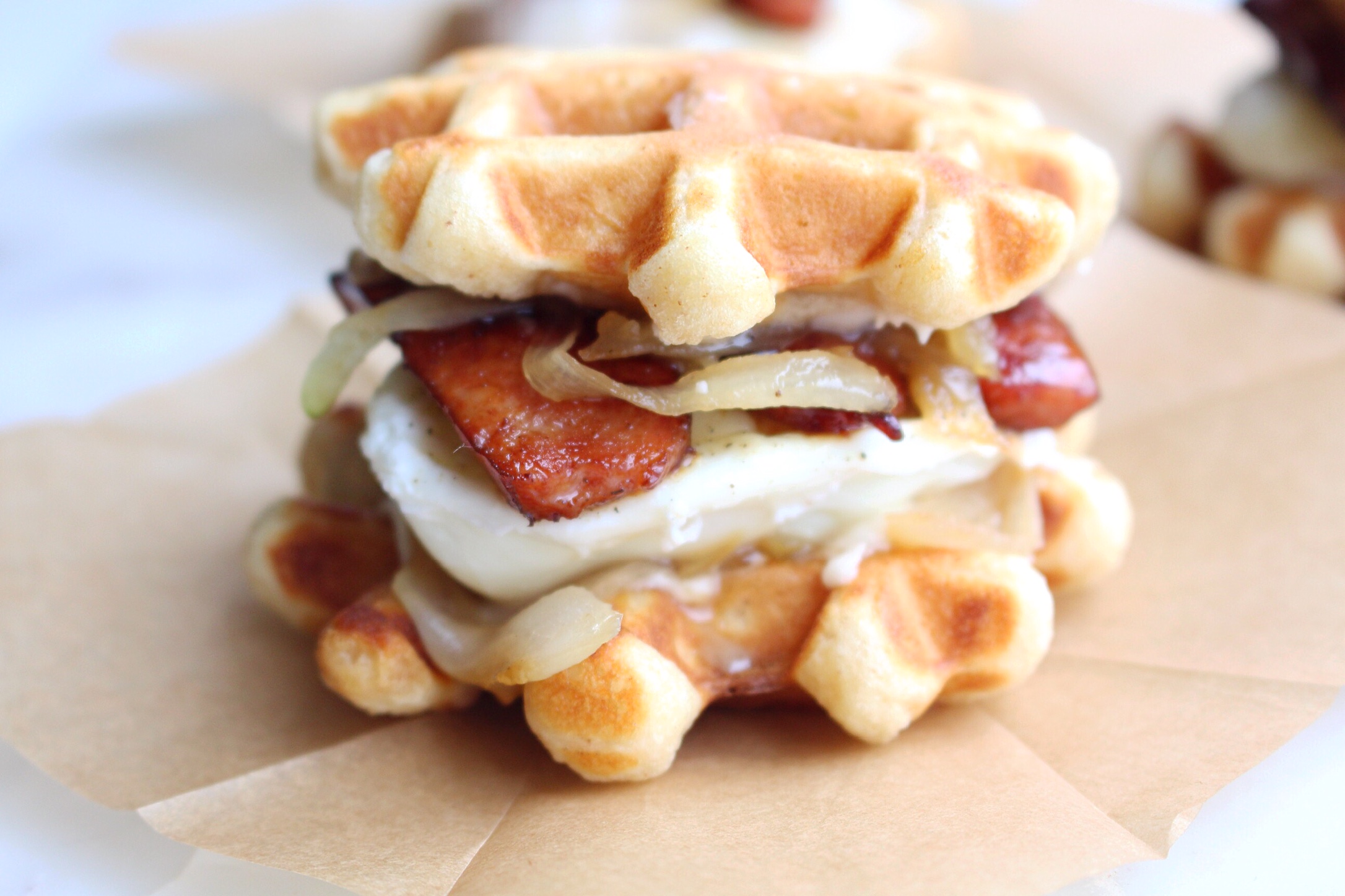Mini Waffle Breakfast Sandwiches - The Sweet and Simple Kitchen
