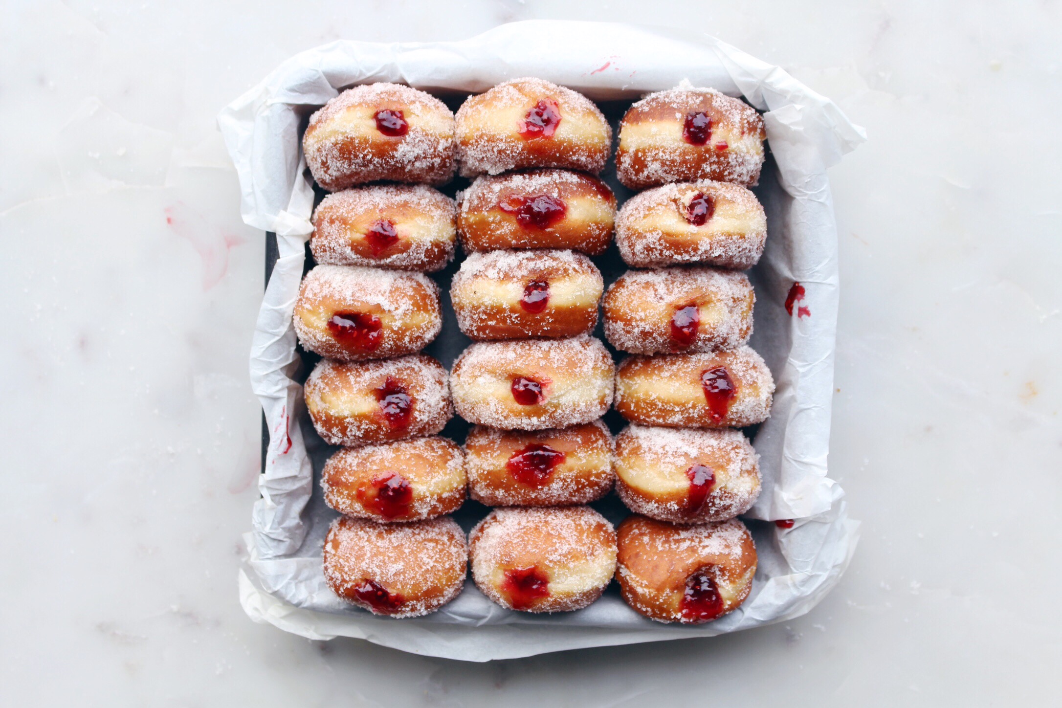 Raspberry Jam Donuts with Vanilla Sugar - The Sweet and Simple Kitchen