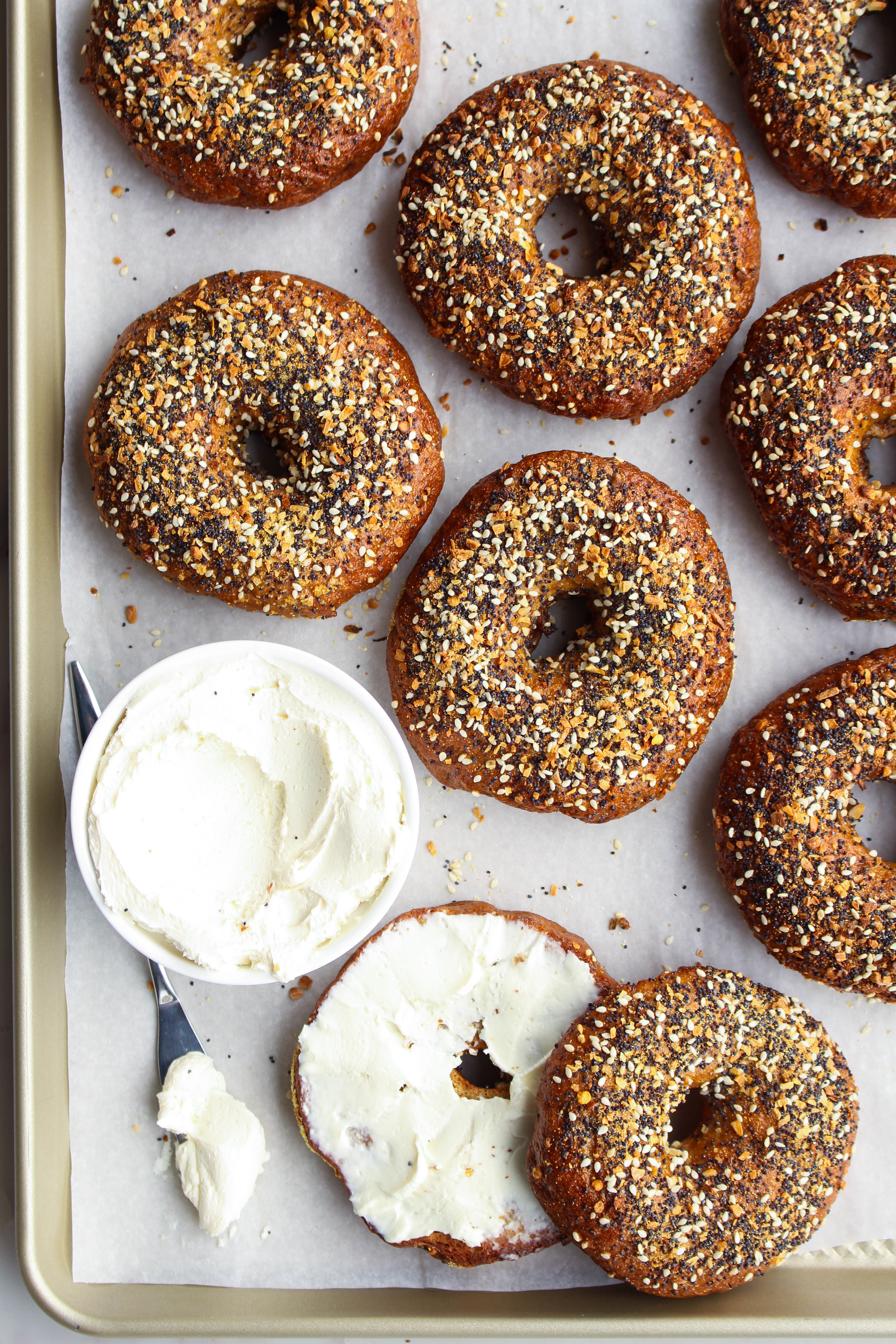 whole-wheat-everything-bagels-with-peppered-cream-cheese-the-sweet