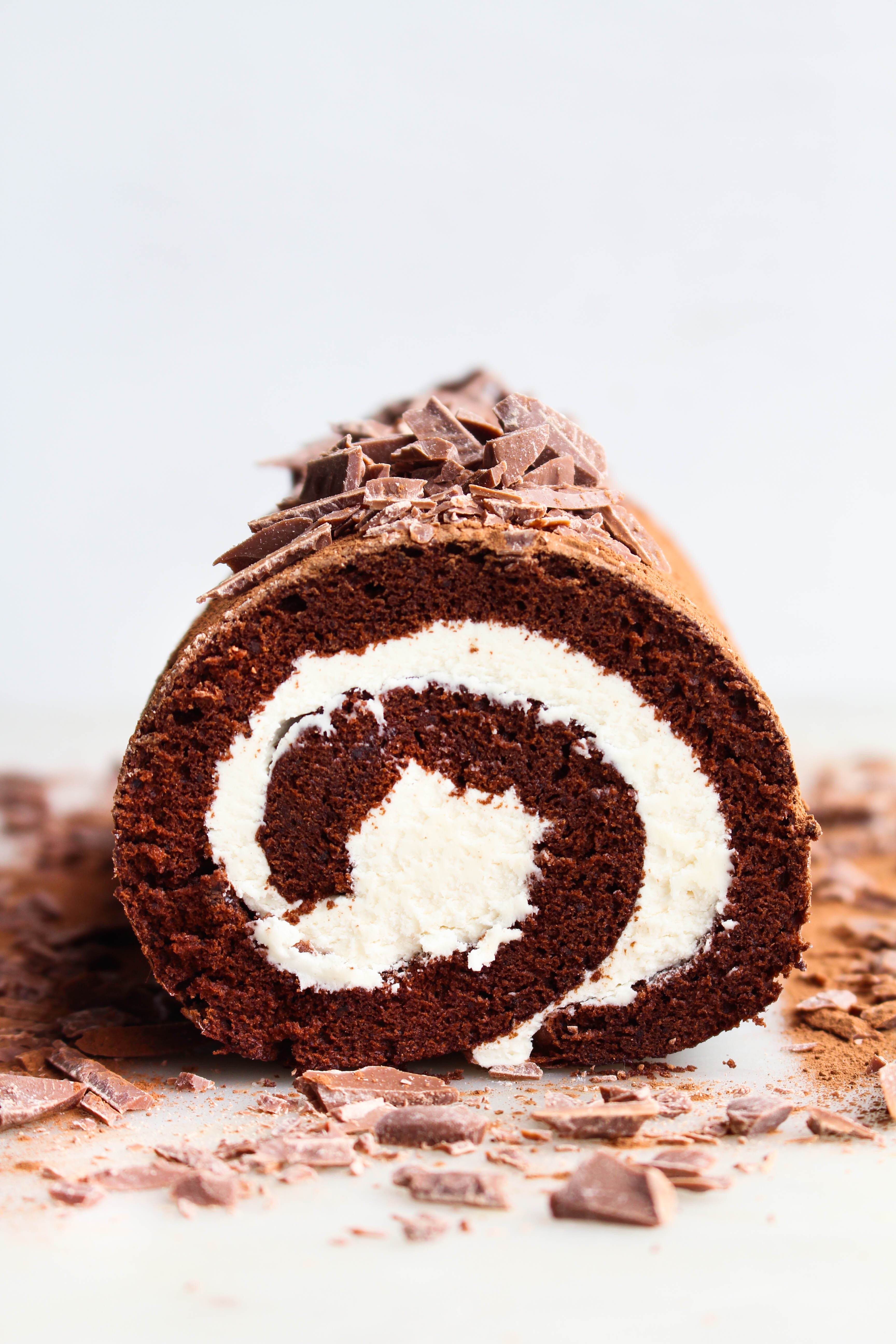 Chocolate Roll Cake with Marshmallow Fluff Filling