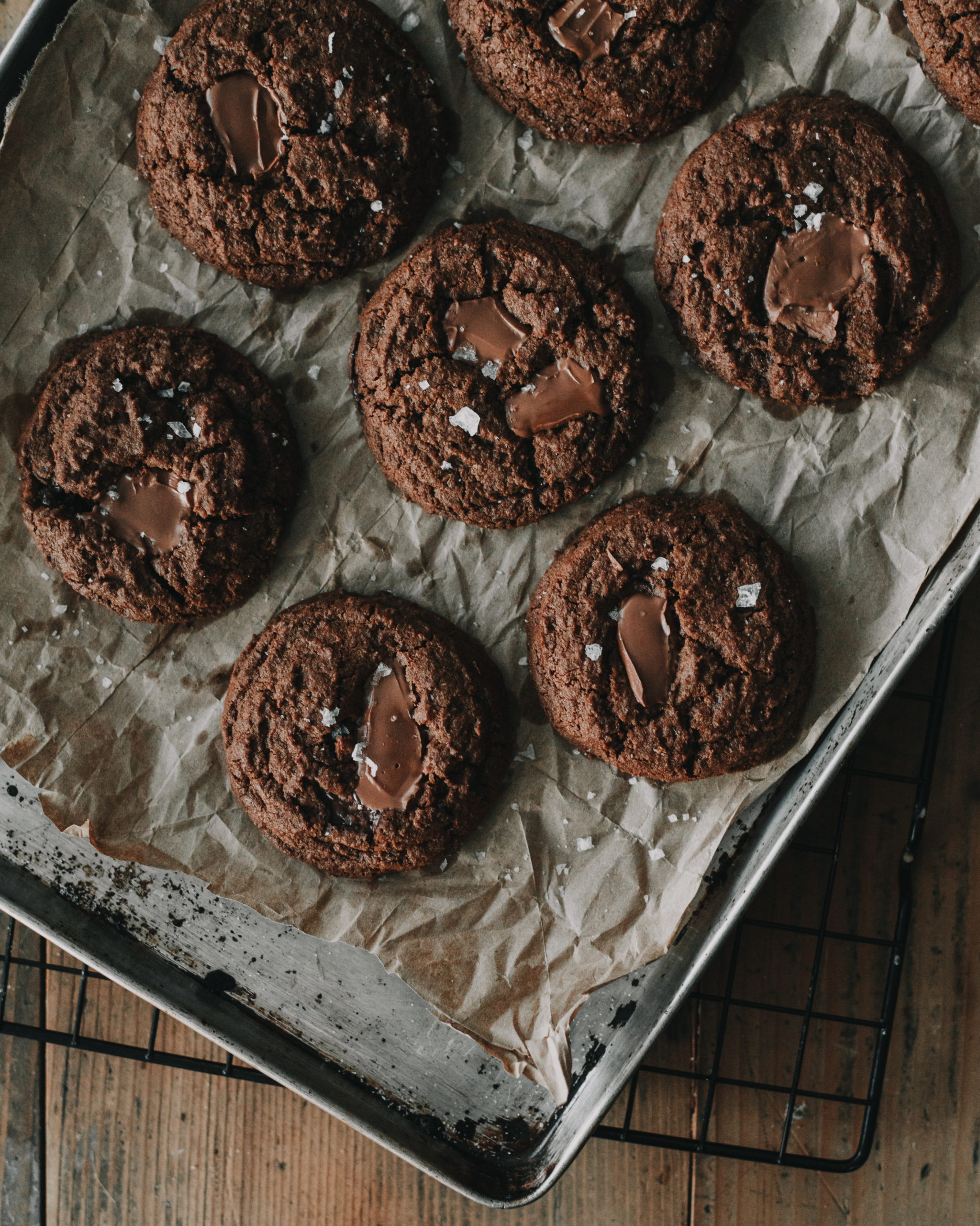 Salted Double Chocolate Pistachio Butter Cookies The Sweet And Simple