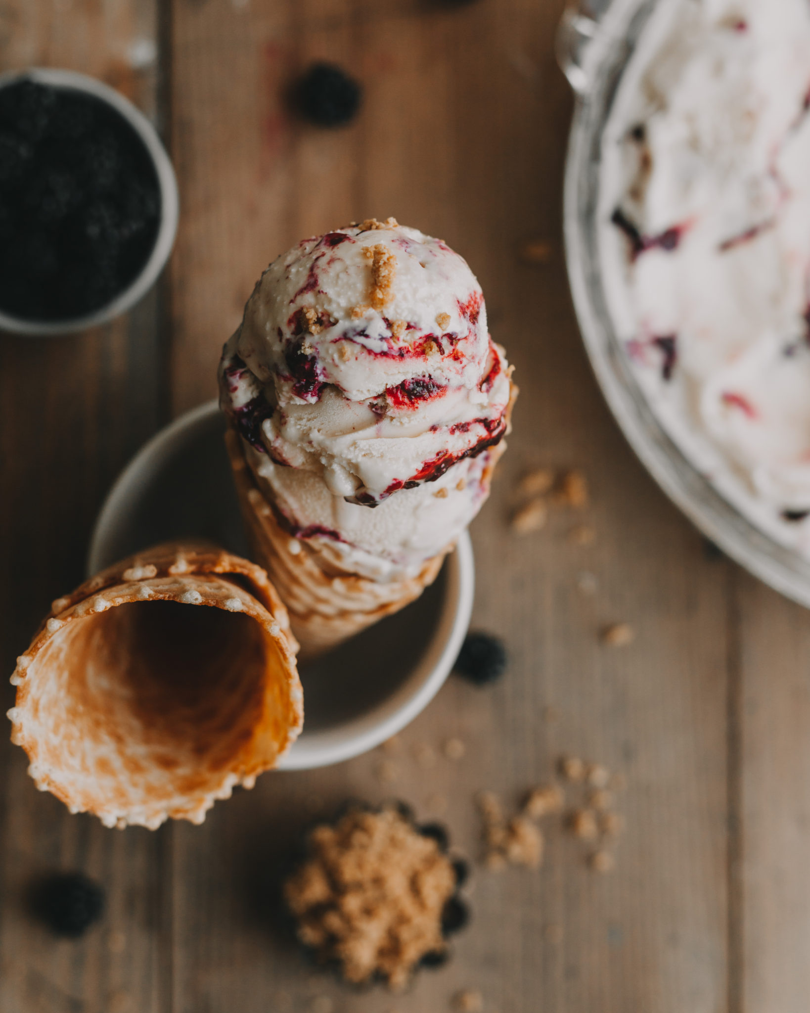 Blackberry Cheesecake Ice Cream - The Sweet and Simple Kitchen