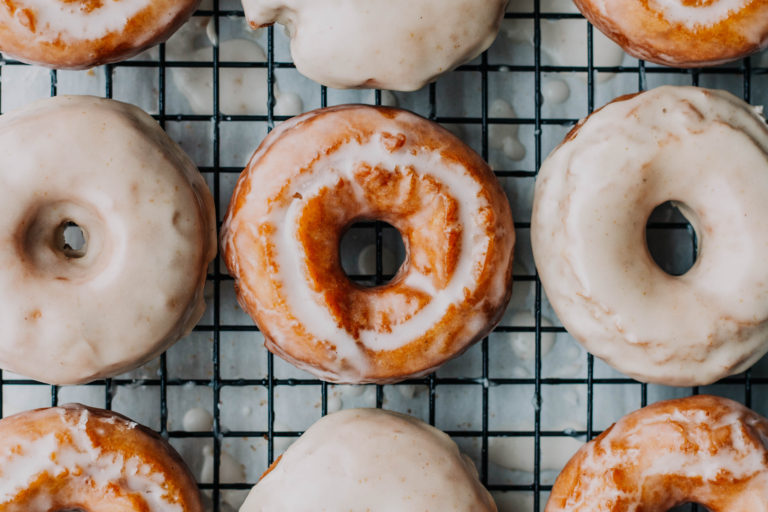 Sour Cream Cake Donuts with Maple Brown Butter Glaze - The Sweet and ...