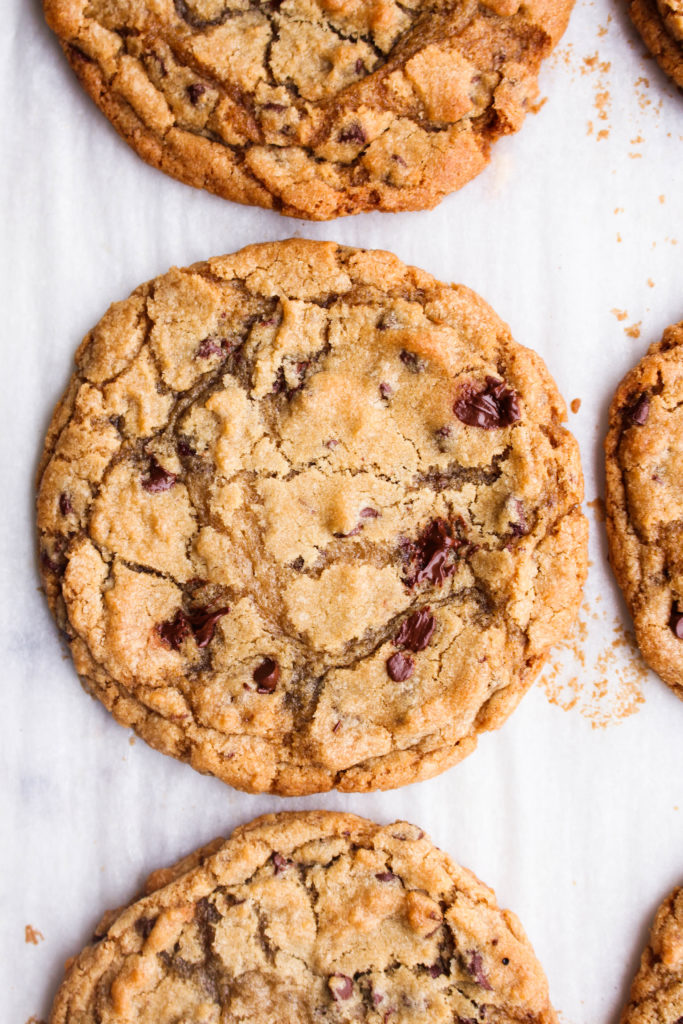 Giant Crackly Chocolate Chip Cookies - The Sweet and Simple Kitchen