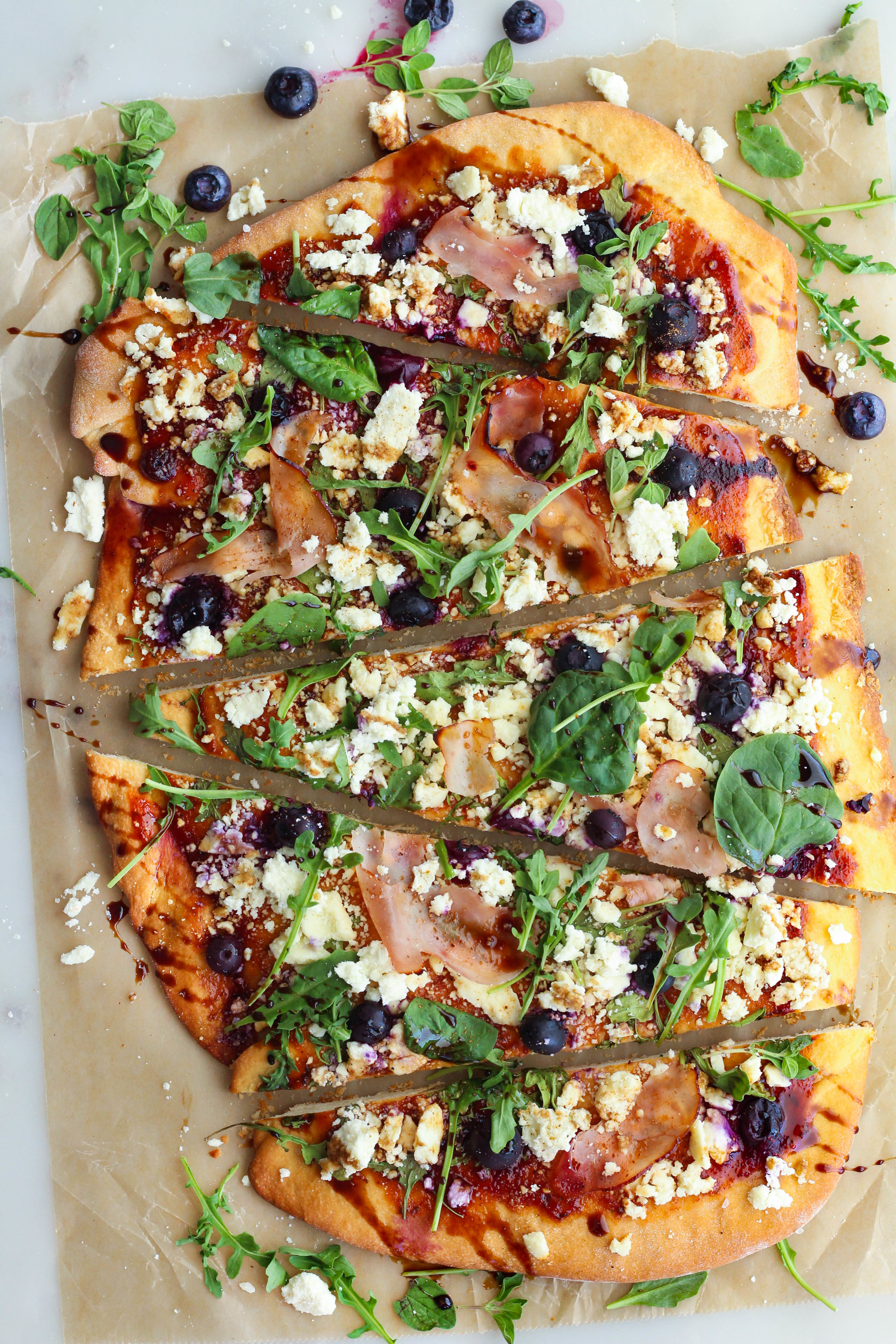BBQ Feta & Blueberry Flatbread - The Sweet and Simple Kitchen