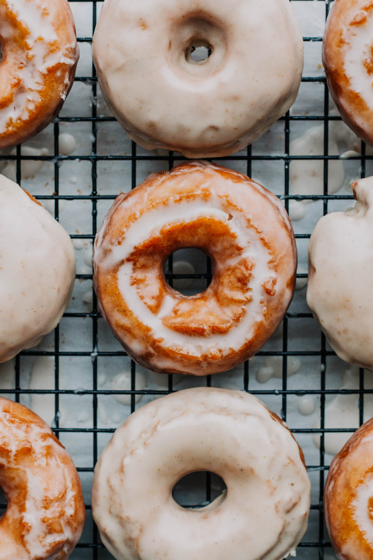 Sour Cream Cake Donuts with Maple Brown Butter Glaze - The Sweet and ...