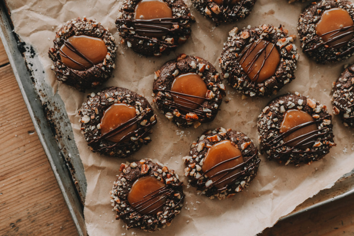 Chocolate, Pecan And Caramel Thumbprint Cookies - The Sweet And Simple ...