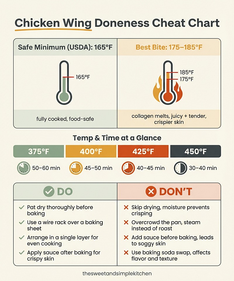 Chicken Wing Doneness Cheat Chart