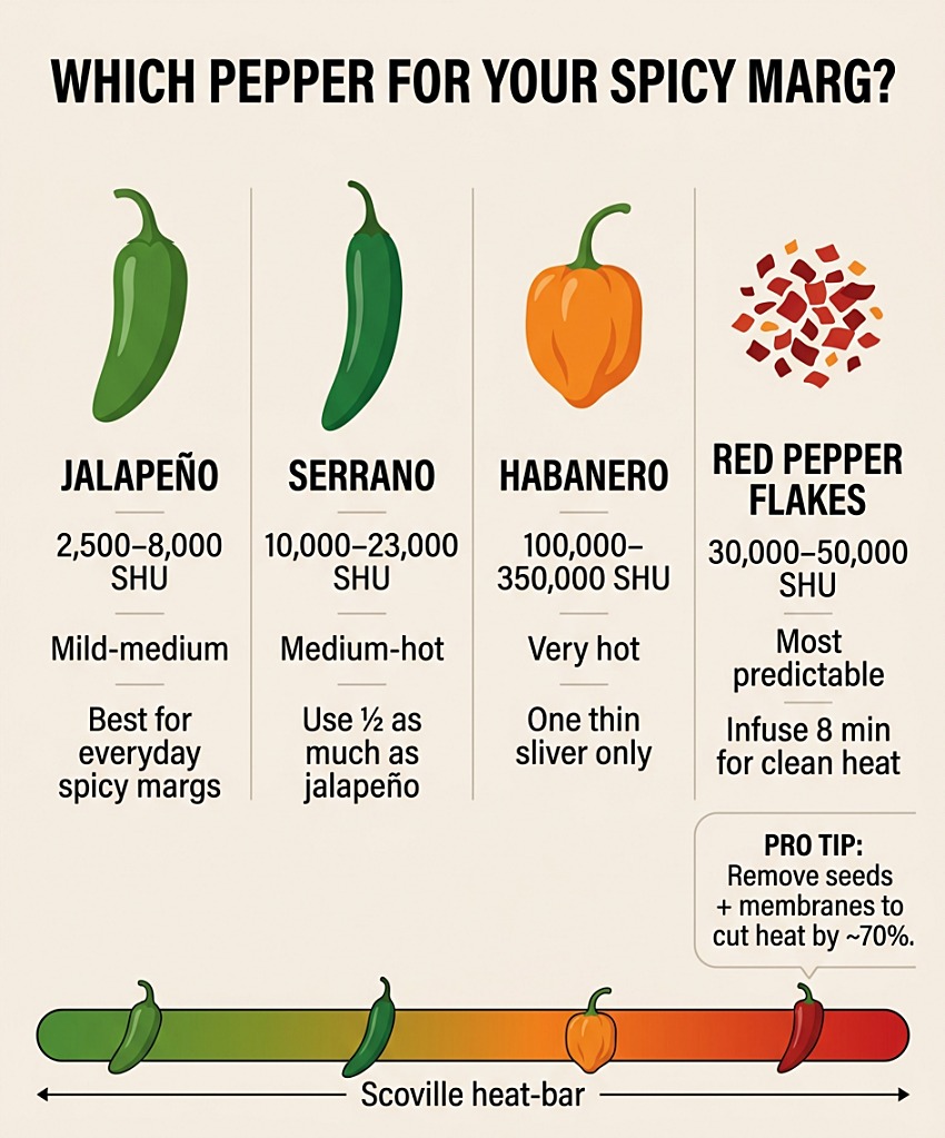 WHICH PEPPER FOR YOUR SPICY MARG?