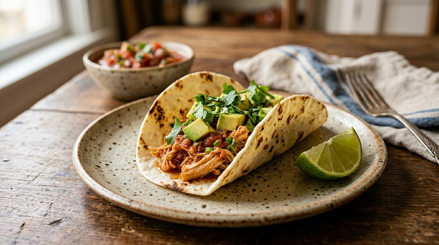 3-Ingredient Slow Cooker Salsa Chicken