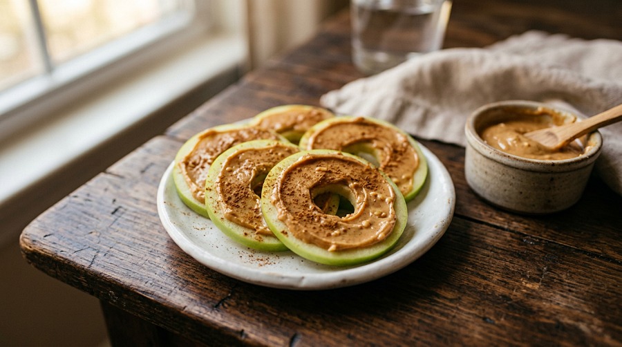 Apple Peanut Butter Stacks