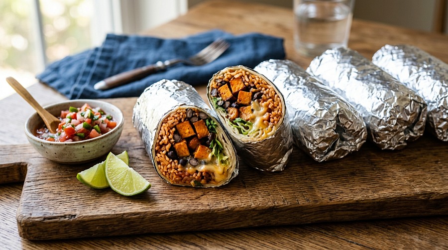 Black Bean & Sweet Potato Burritos