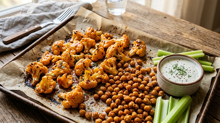 Buffalo Cauliflower with Chickpeas