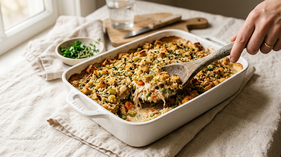 Chicken and Stuffing Casserole