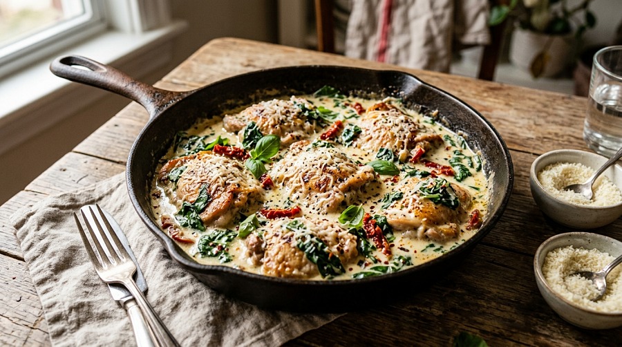 Creamy Tuscan Chicken Thighs