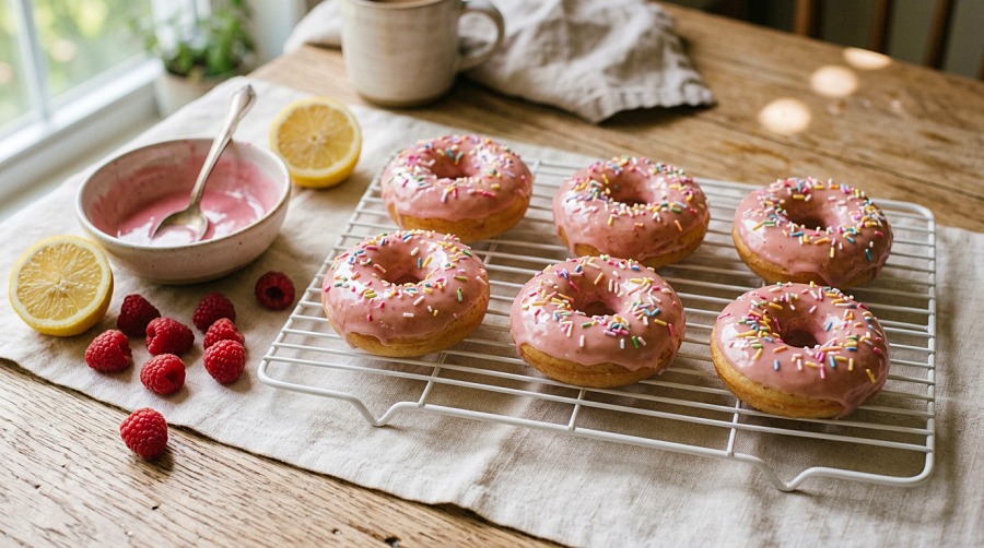 Easy Lemon Raspberry Donuts Recipe