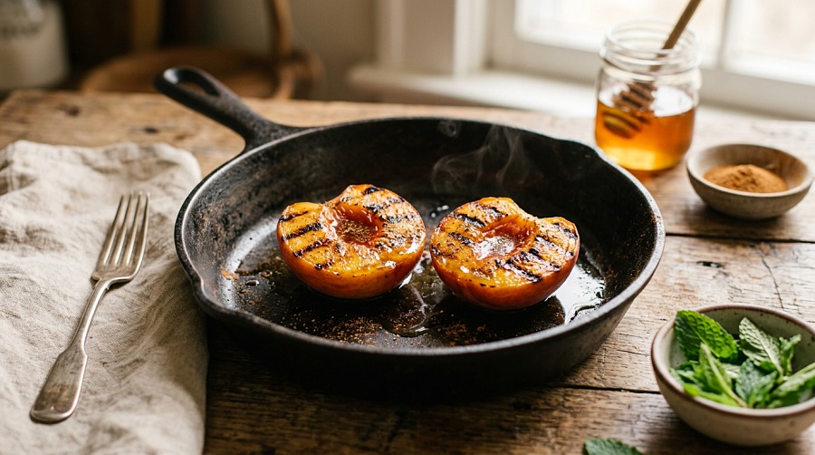 Grilled Peaches with Honey