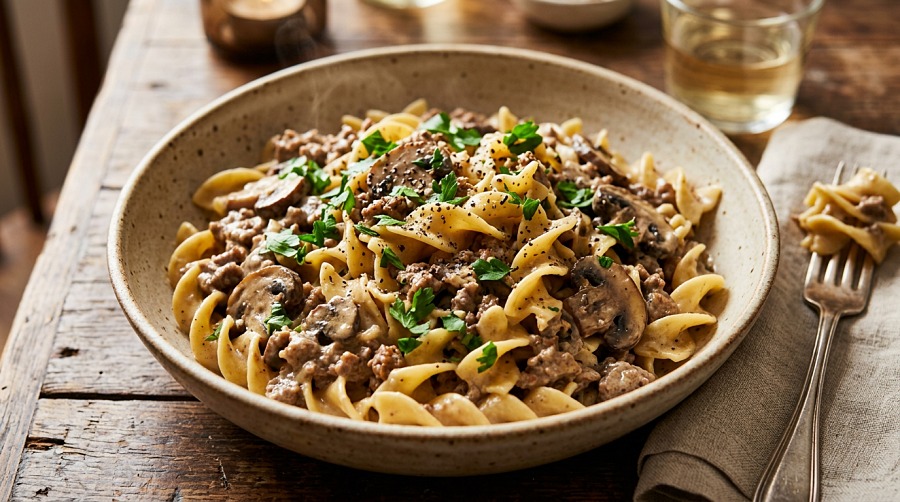 Ground Beef Stroganoff