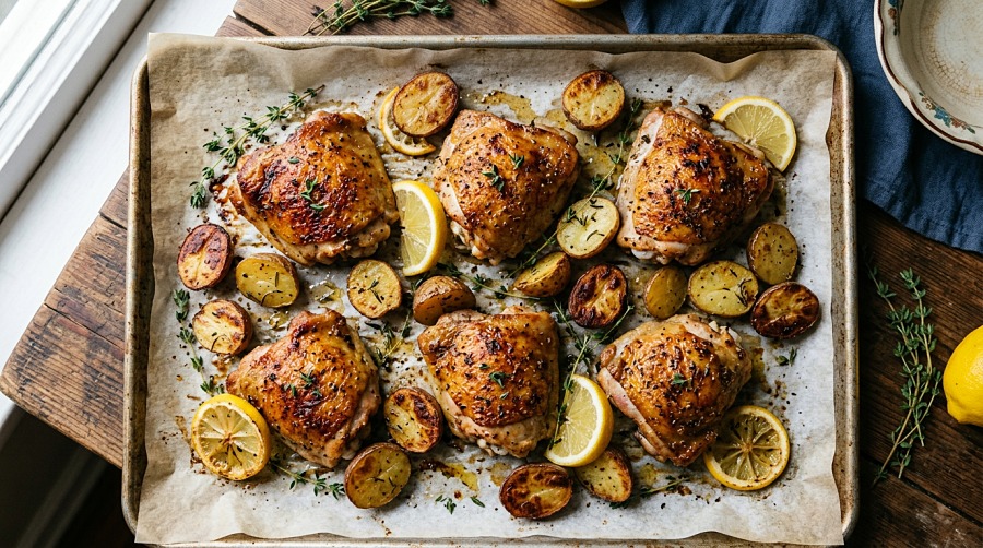 Lemon Herb Chicken with Baby Potatoes