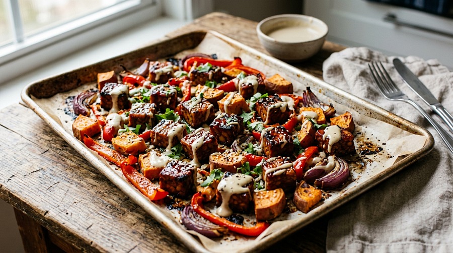 Maple Tempeh and Sweet Potato Bowl