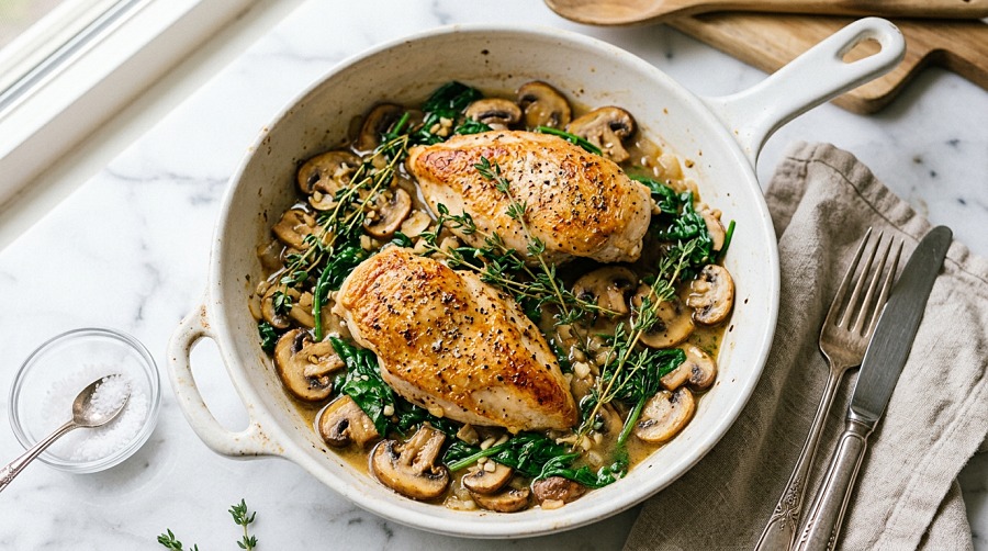Mushroom and Spinach Chicken
