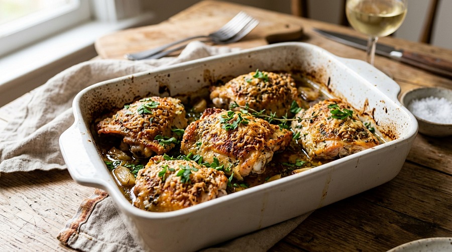 Oven-Baked Garlic Parmesan Thighs