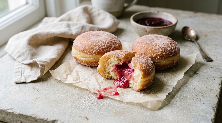 Raspberry Jam Filled Donuts Recipe