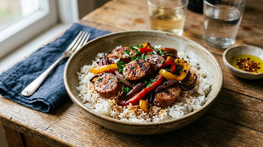 Sausage, Peppers & Rice