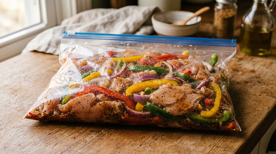 Sheet Pan Chicken Fajitas (Freezer Kit)