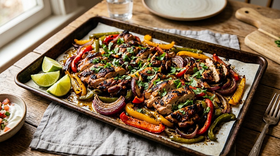 Sheet Pan Fajita Chicken Thighs