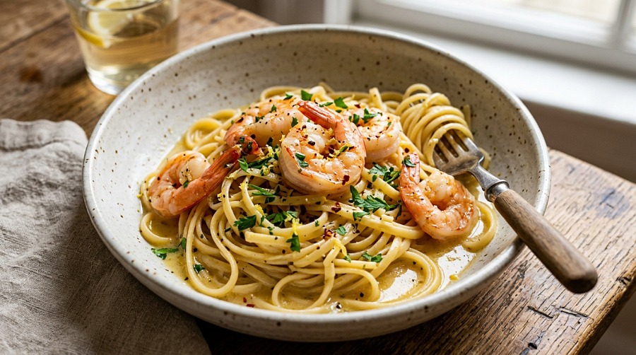 Shrimp Scampi with Linguine (25 Minutes)