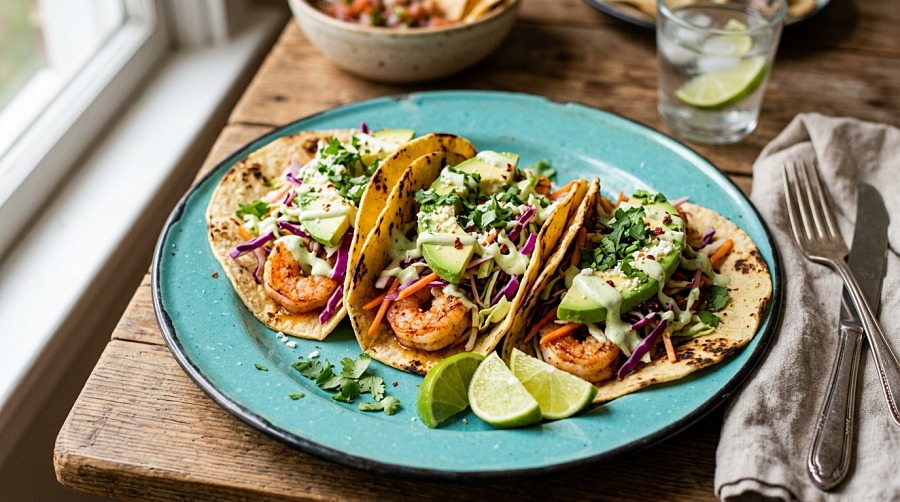 Shrimp Tacos with Slaw (20 Minutes)
