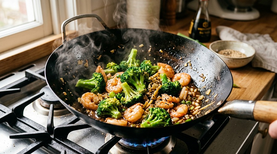 Shrimp and Broccoli Stir-Fry (20 Minutes)