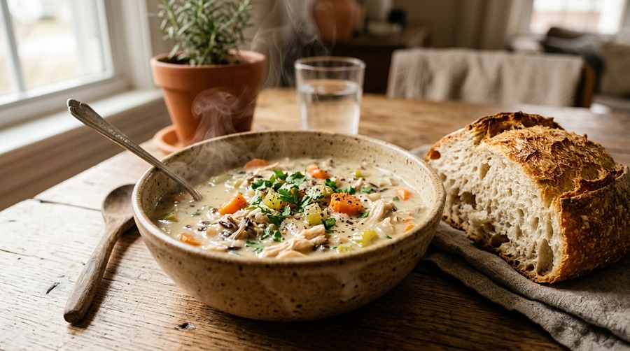 Slow Cooker Chicken and Wild Rice Soup