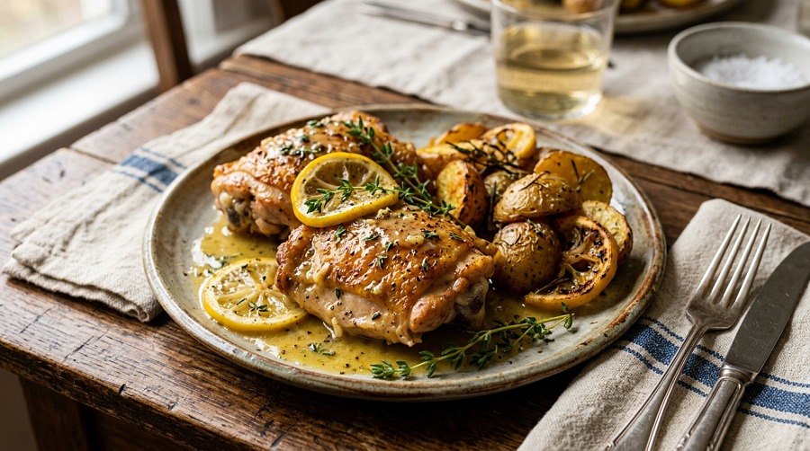 Slow Cooker Lemon Garlic Butter Chicken