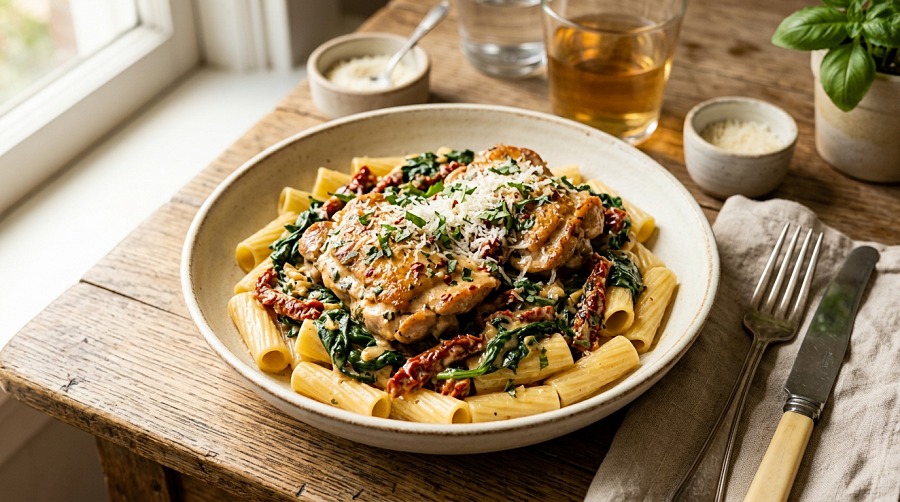 Slow Cooker Tuscan Garlic Chicken
