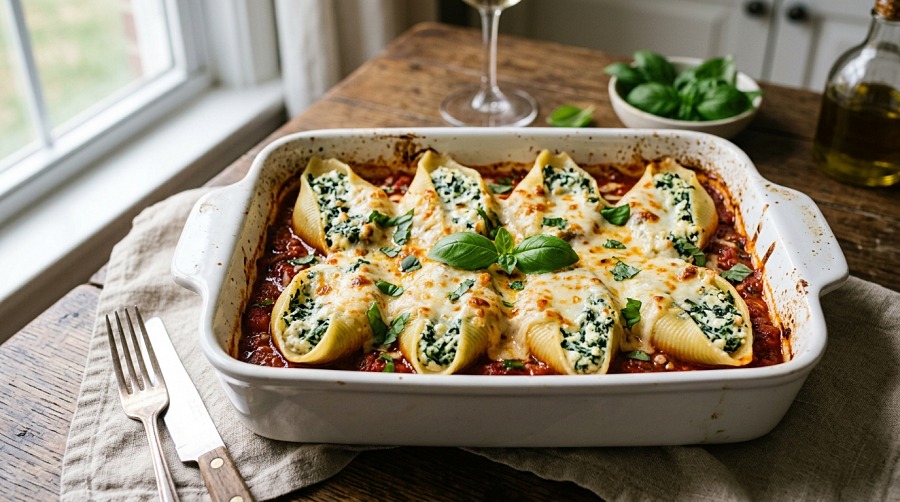 Spinach and Ricotta Stuffed Shells