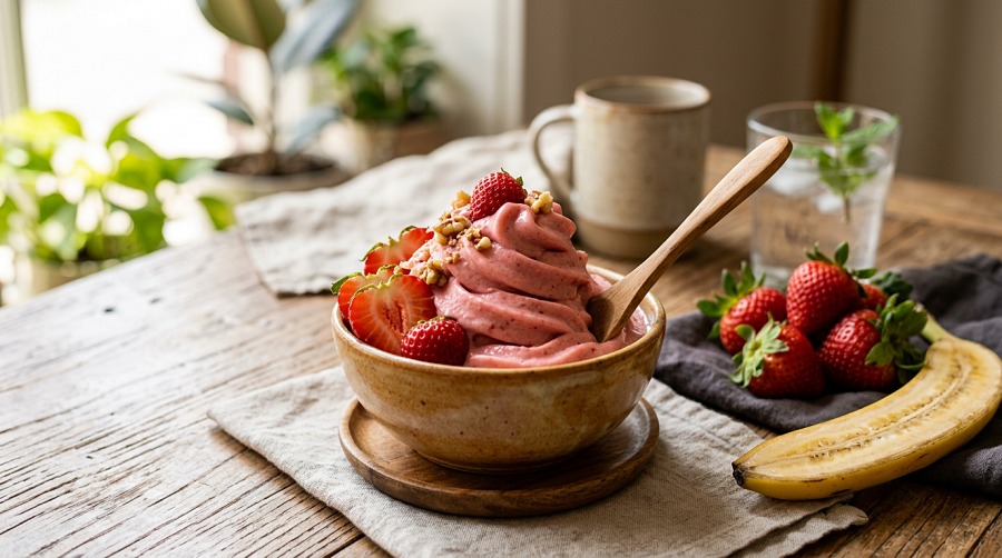 Strawberry Banana Nice Cream