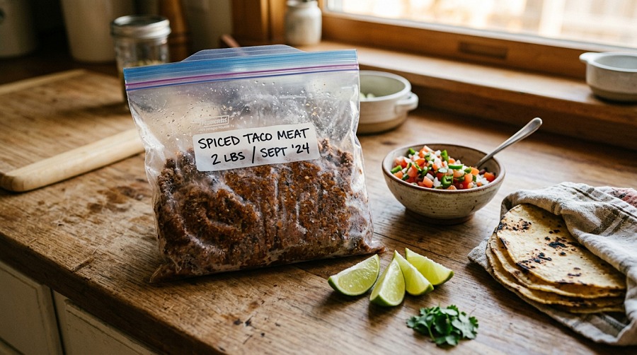 Taco Meat Freezer Bags