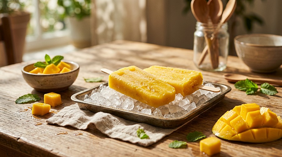 Tropical Mango Popsicles