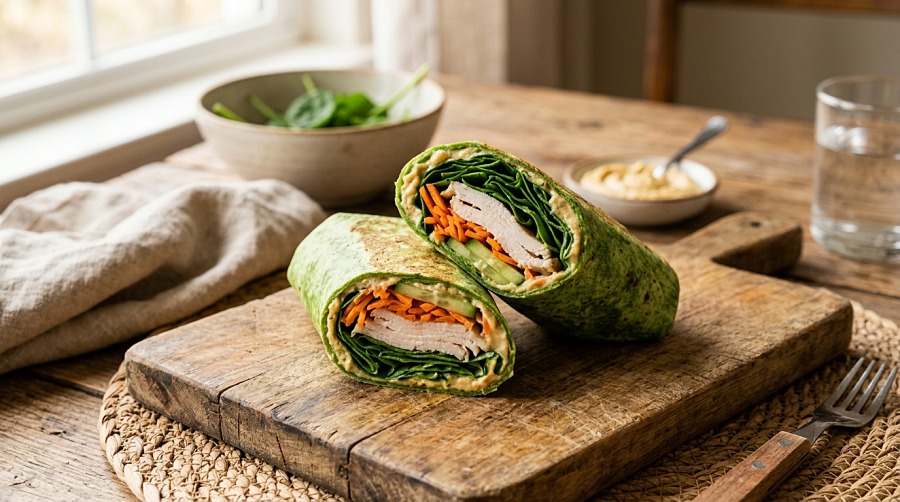 Turkey Hummus Veggie Wrap