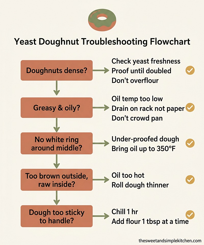 Yeast Doughnut Troubleshooting Flowchart