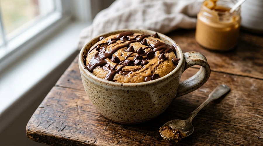 Peanut Butter Chocolate Mug Cake