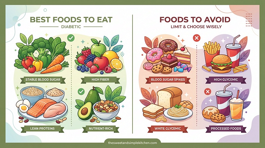 Diabetic Diet Food List [cy]: Best Foods for Diabetics to Eat & Avoid