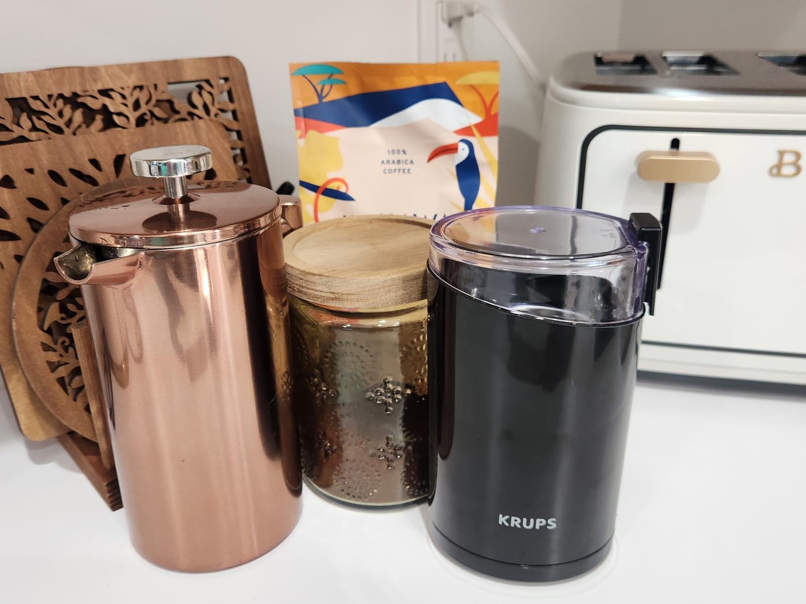 KRUPS Precision Electric Coffee Grinders, 3 oz Capacity, 200W Motor, Stainless Steel Blades for Uniform Grinding of Beans, Herb and Nuts, Coffee and Spice Grinder Electric, (Black) customer photo 2