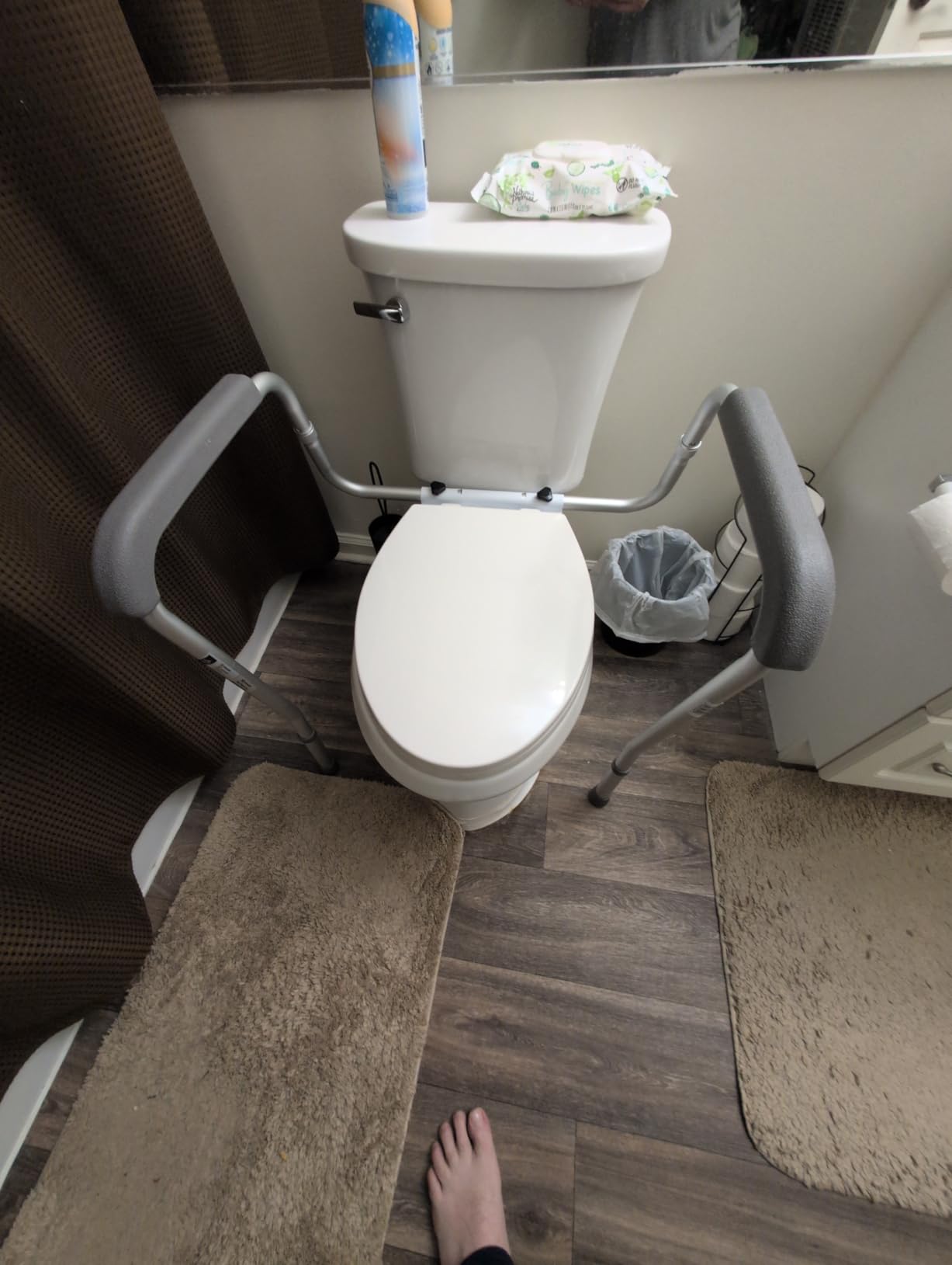 Medline Toilet Handle Safety Rail, Grab Bar for Bathroom, 26