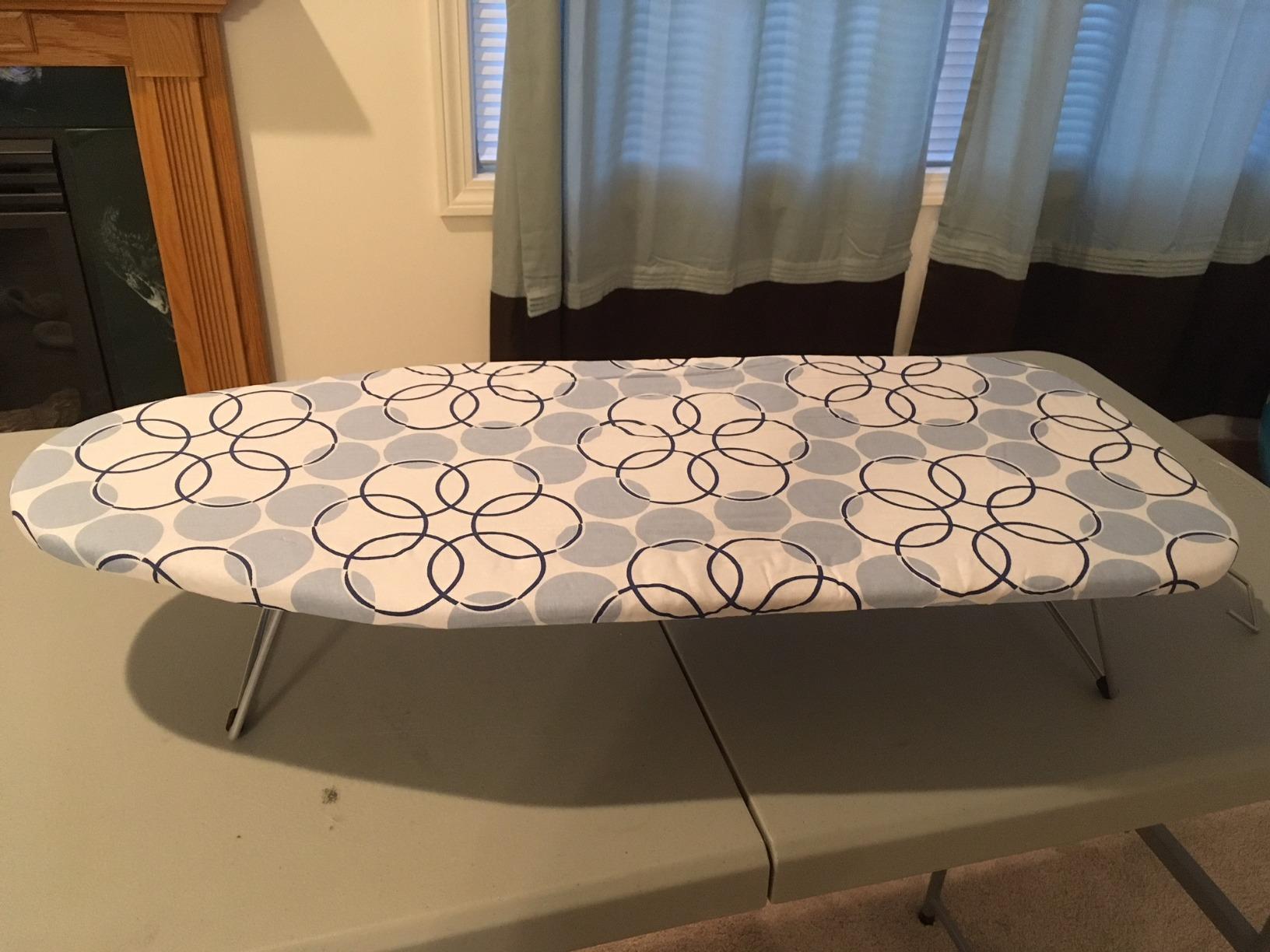 Household Essentials 122101 Small Tabletop Ironing Board with Folding Legs - Magic Rings Cover and Pad, Blue Rings customer photo 1