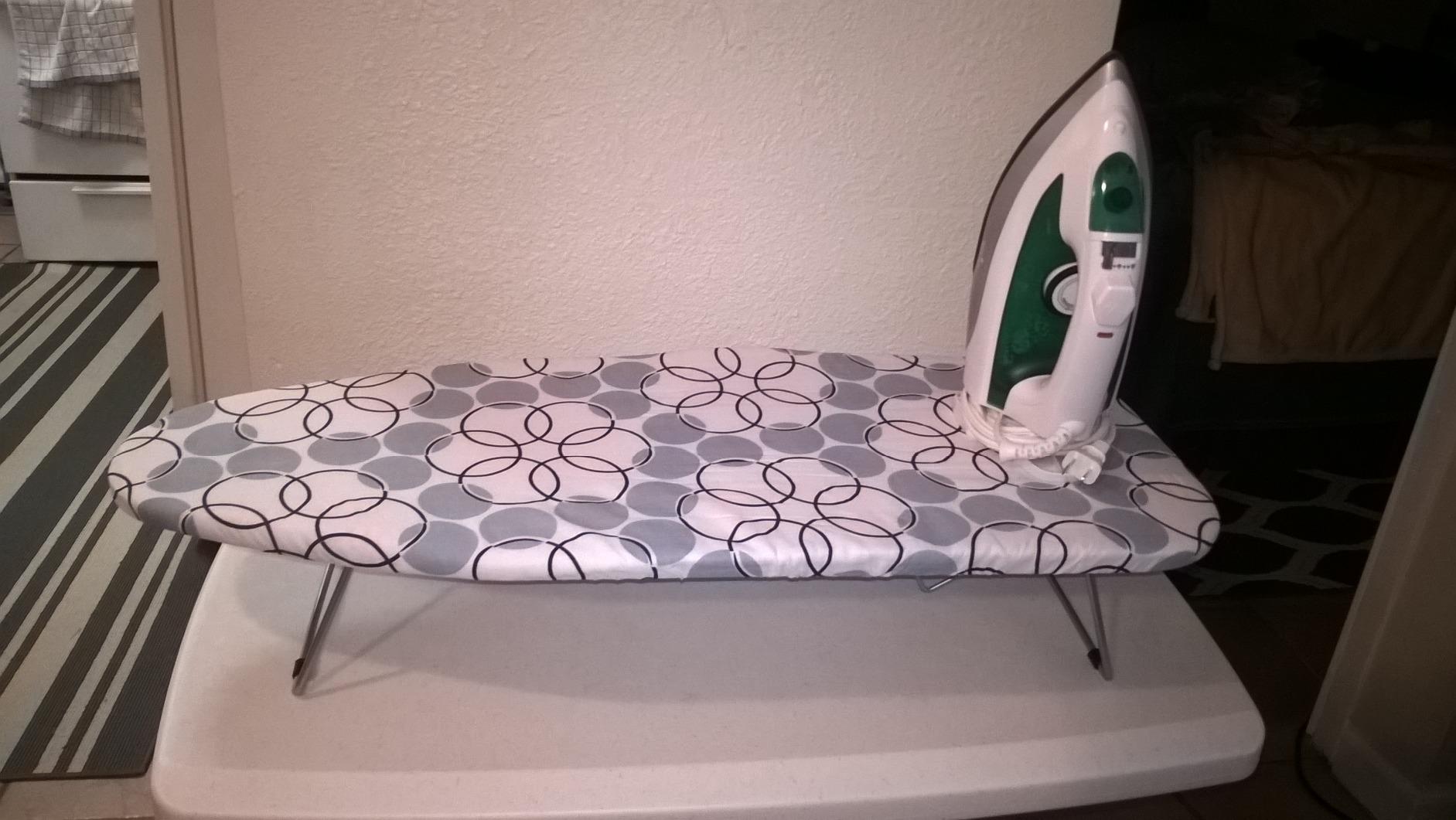 Household Essentials 122101 Small Tabletop Ironing Board with Folding Legs - Magic Rings Cover and Pad, Blue Rings customer photo 2